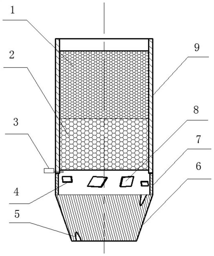 Rotational flow type air inlet porous medium combustor used for gentle heating photoelectricity