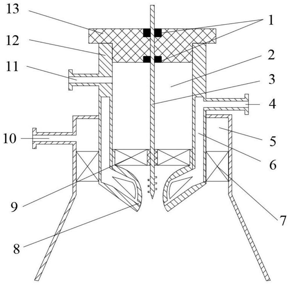 Fuel atomizing nozzle of sliding arc plasma-high disturbance cross structure