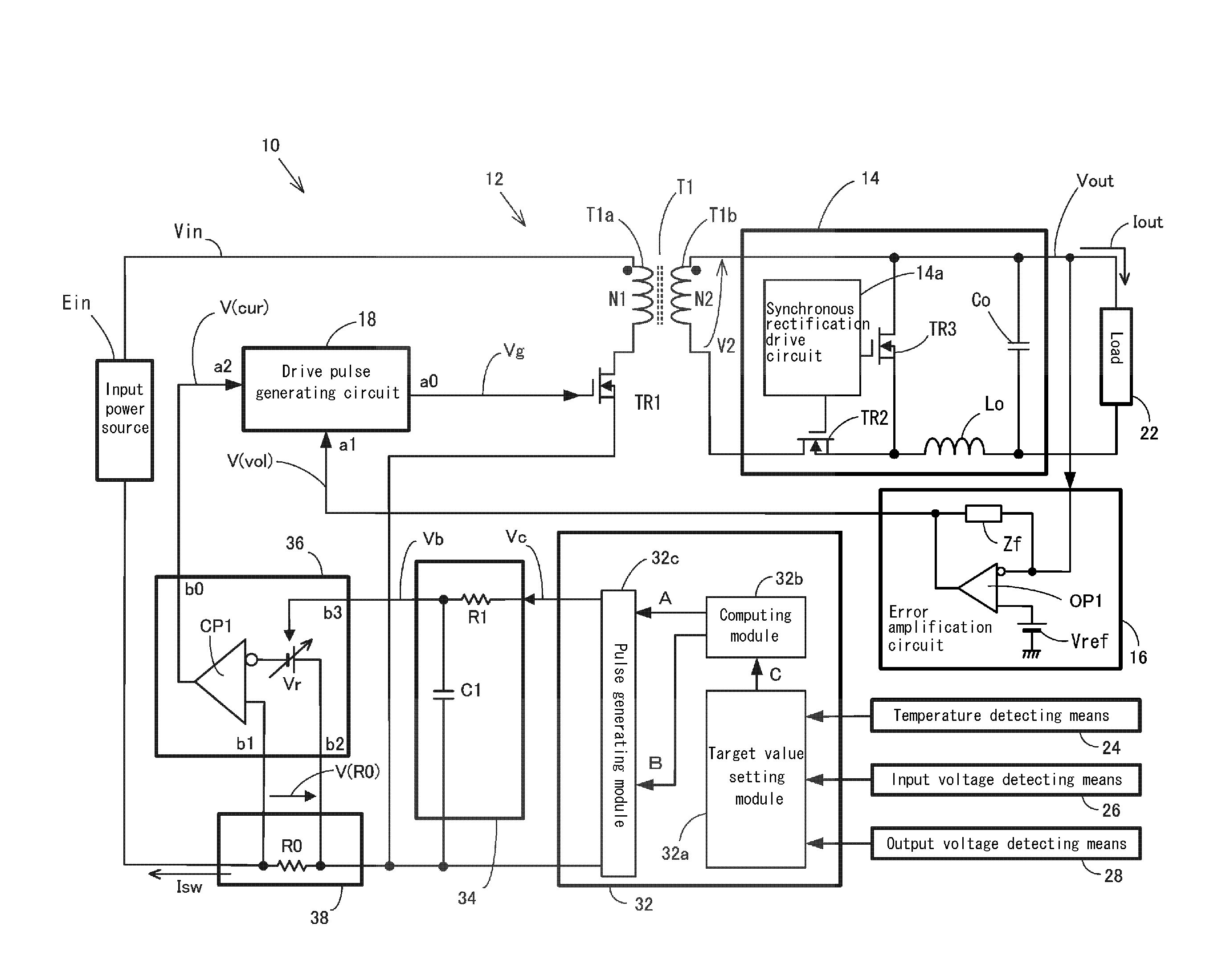 Switching power source device and drive method thereof