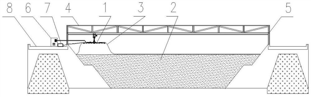 Electromagnetic membrane suspension deodorization system for large-span sludge landfill, and operation method thereof