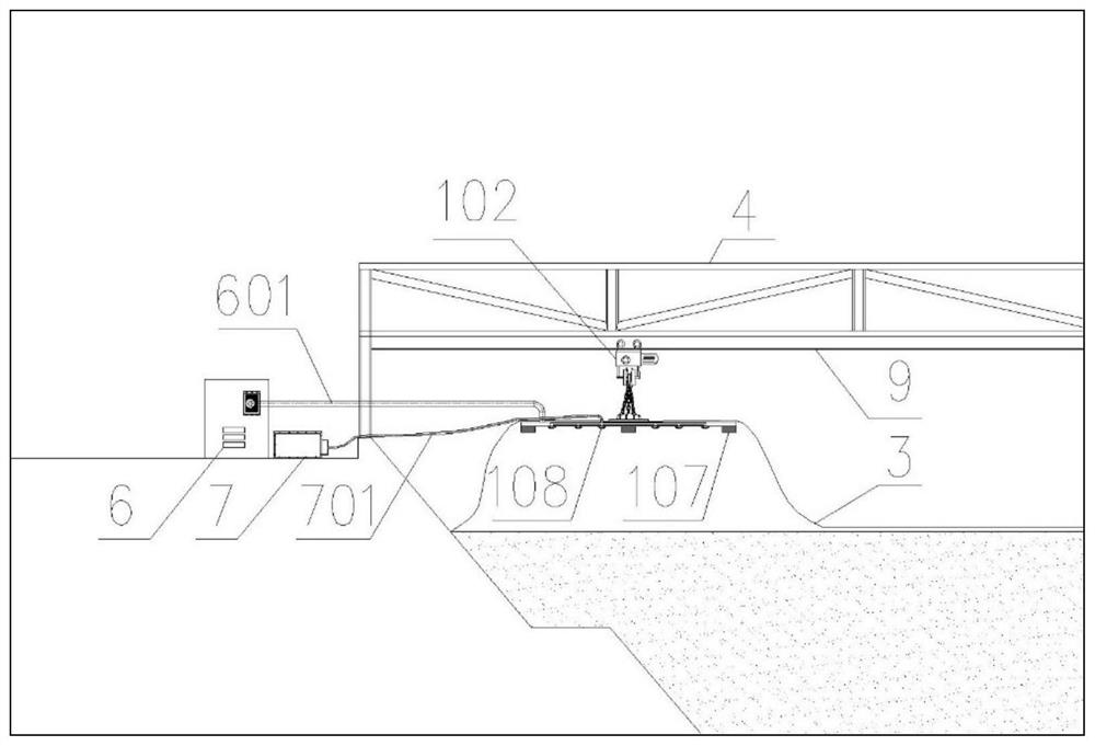 Electromagnetic membrane suspension deodorization system for large-span sludge landfill, and operation method thereof