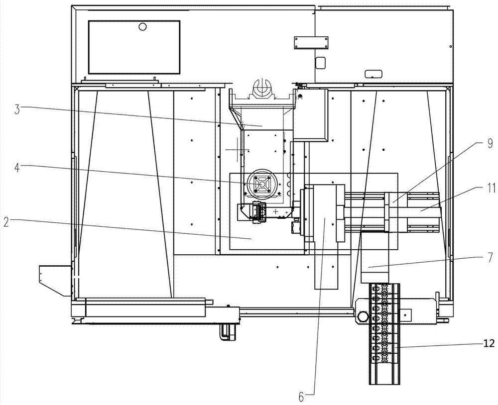 Numerical control machine tool with built-in automatic loading and unloading mechanism and method for loading and unloading workpiece