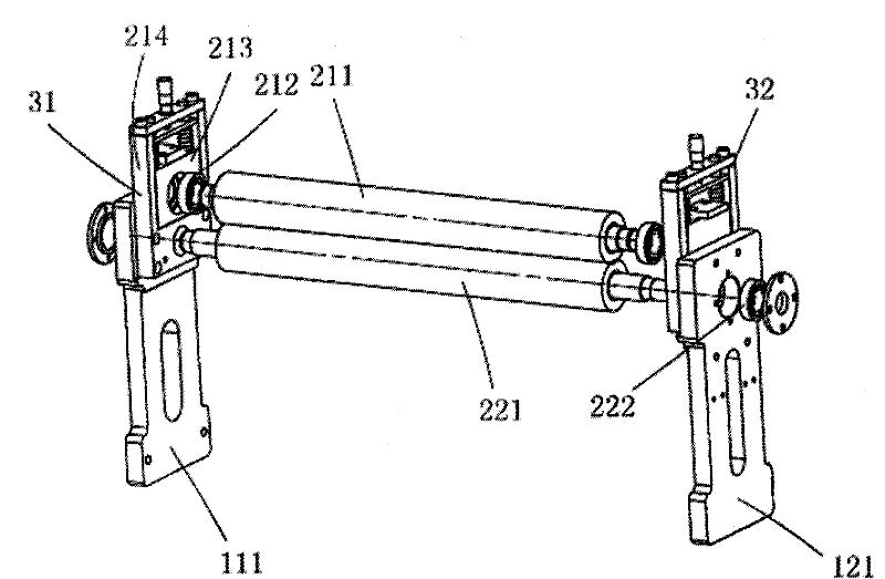 Pressure-adjusting conveying friction double roll device