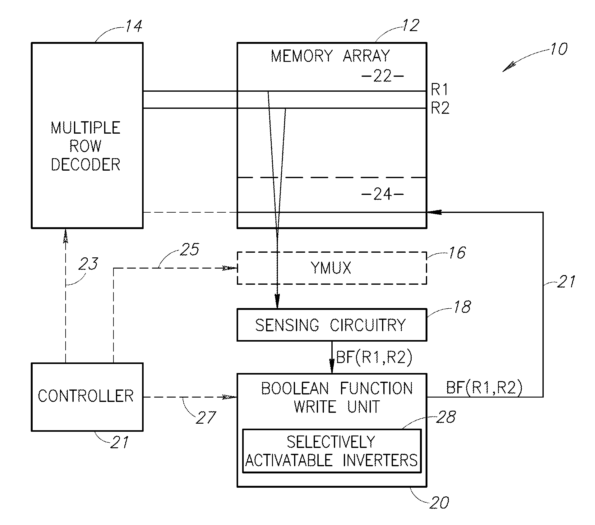 Charge sharing in a tcam array