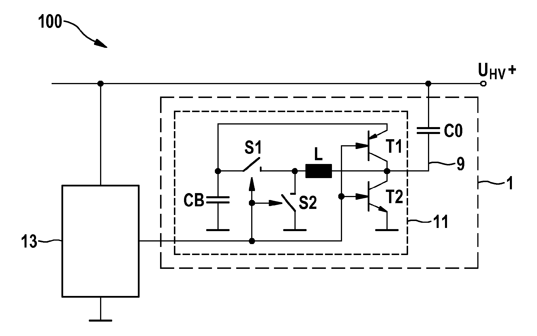 Method and Circuit for the Improved Use of Capacitance in an Intermediate Circuit