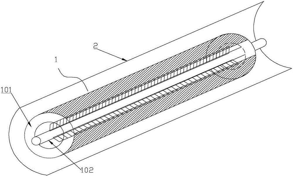 Straight ribbed pipe fin inserting trough-type condensation vacuum solar heat collector