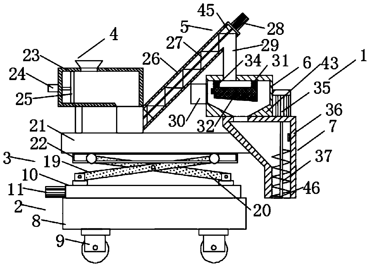 A feeding device for processing fused silica particles