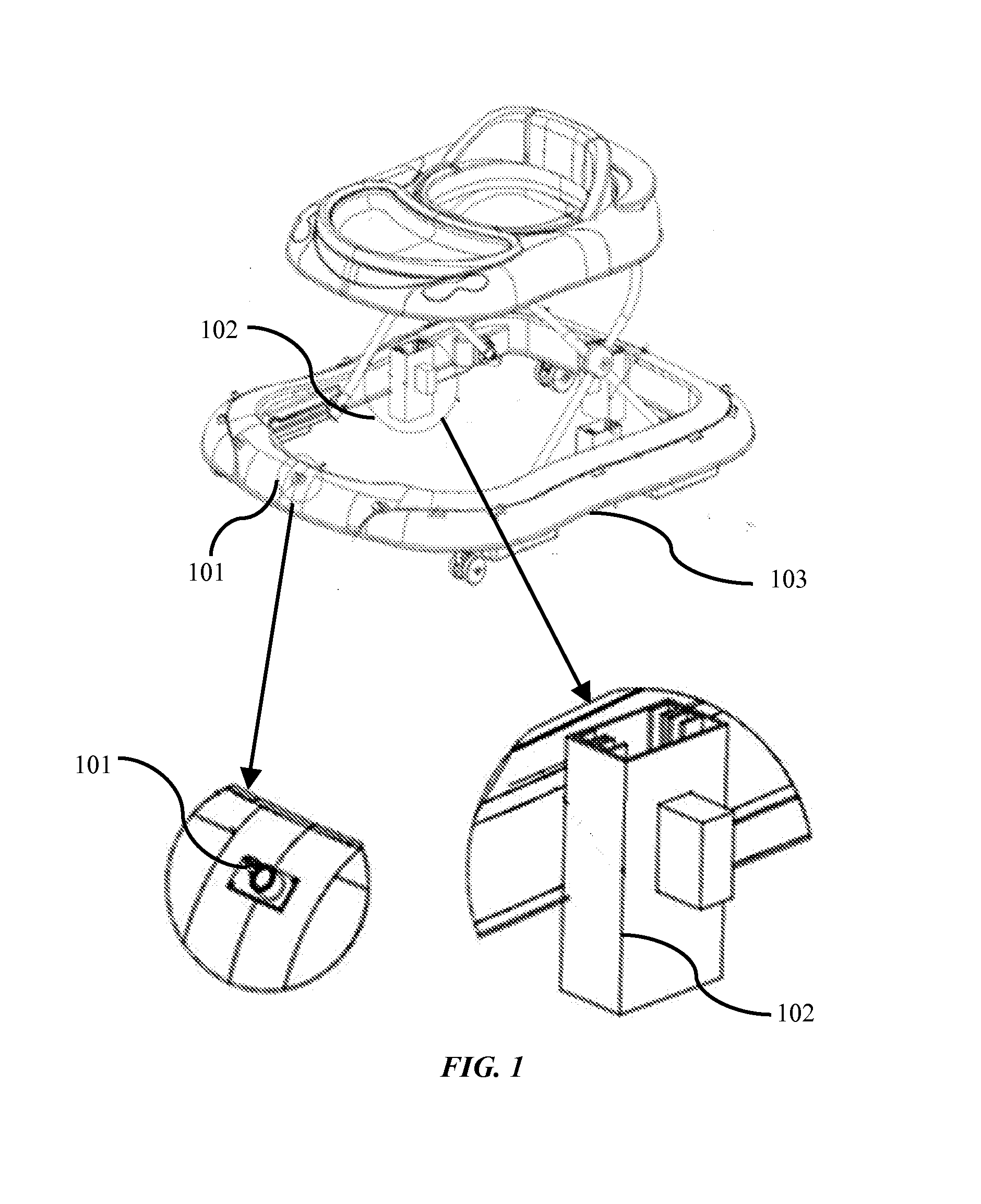 Baby walker system with a braking mechanism for movement control