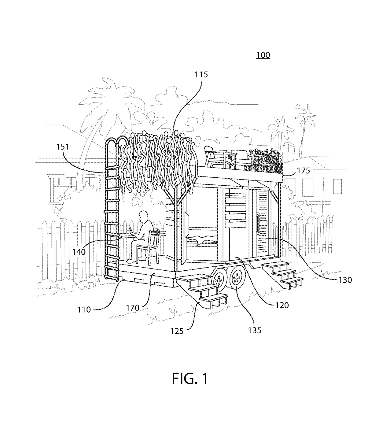 Portable living structure and assembly