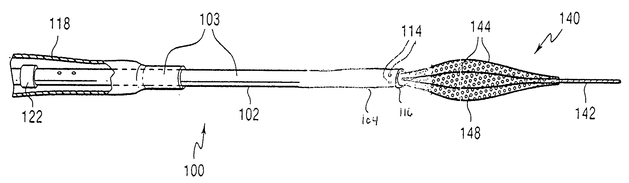 Vascular catheter with an expandable section and a distal tip for delivering a thromboembolic protection device and method of use