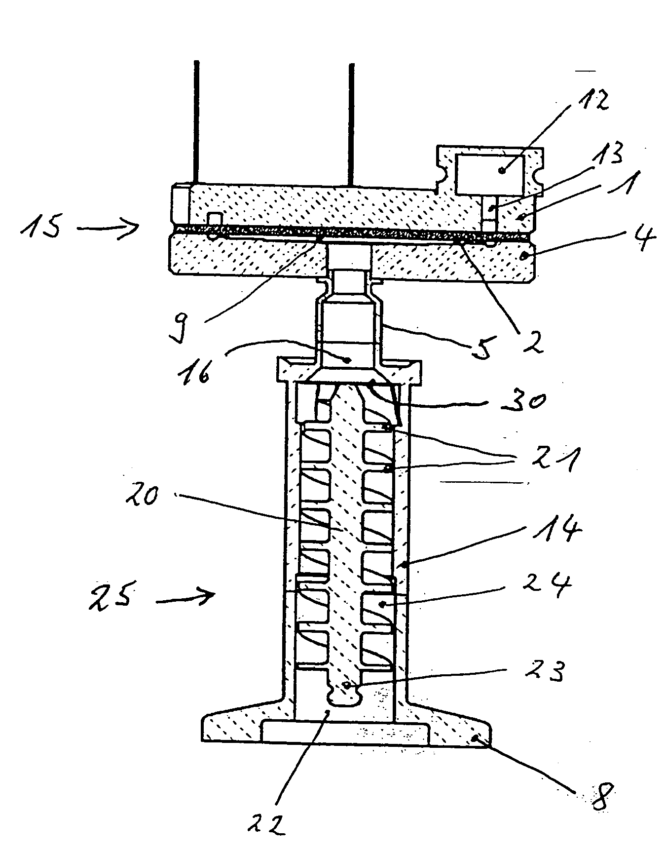 Shield arrangement for a vacuum cell