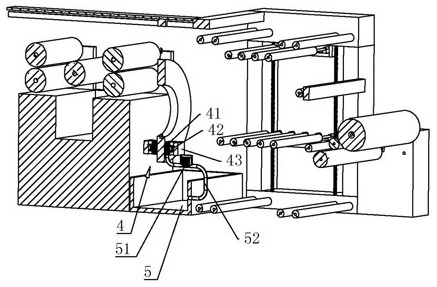 A combined printing and dyeing equipment of a pad car and a long-ring steamer