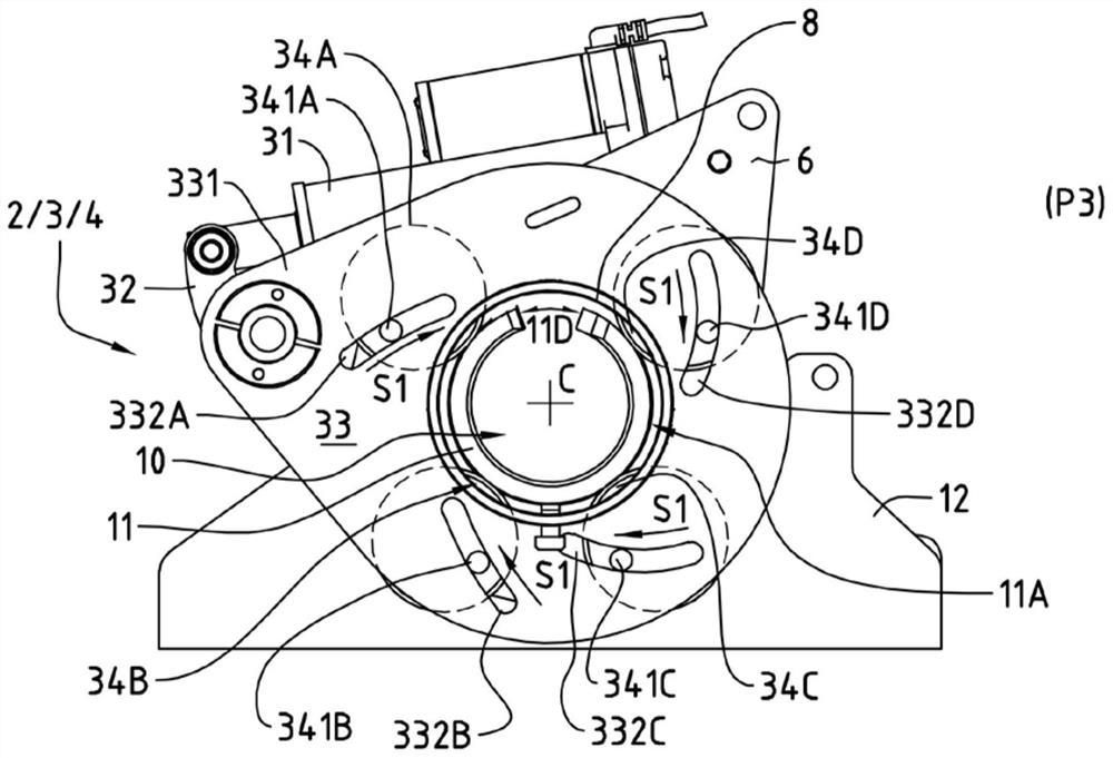 Device for adjusting diameter of guide channel for bars