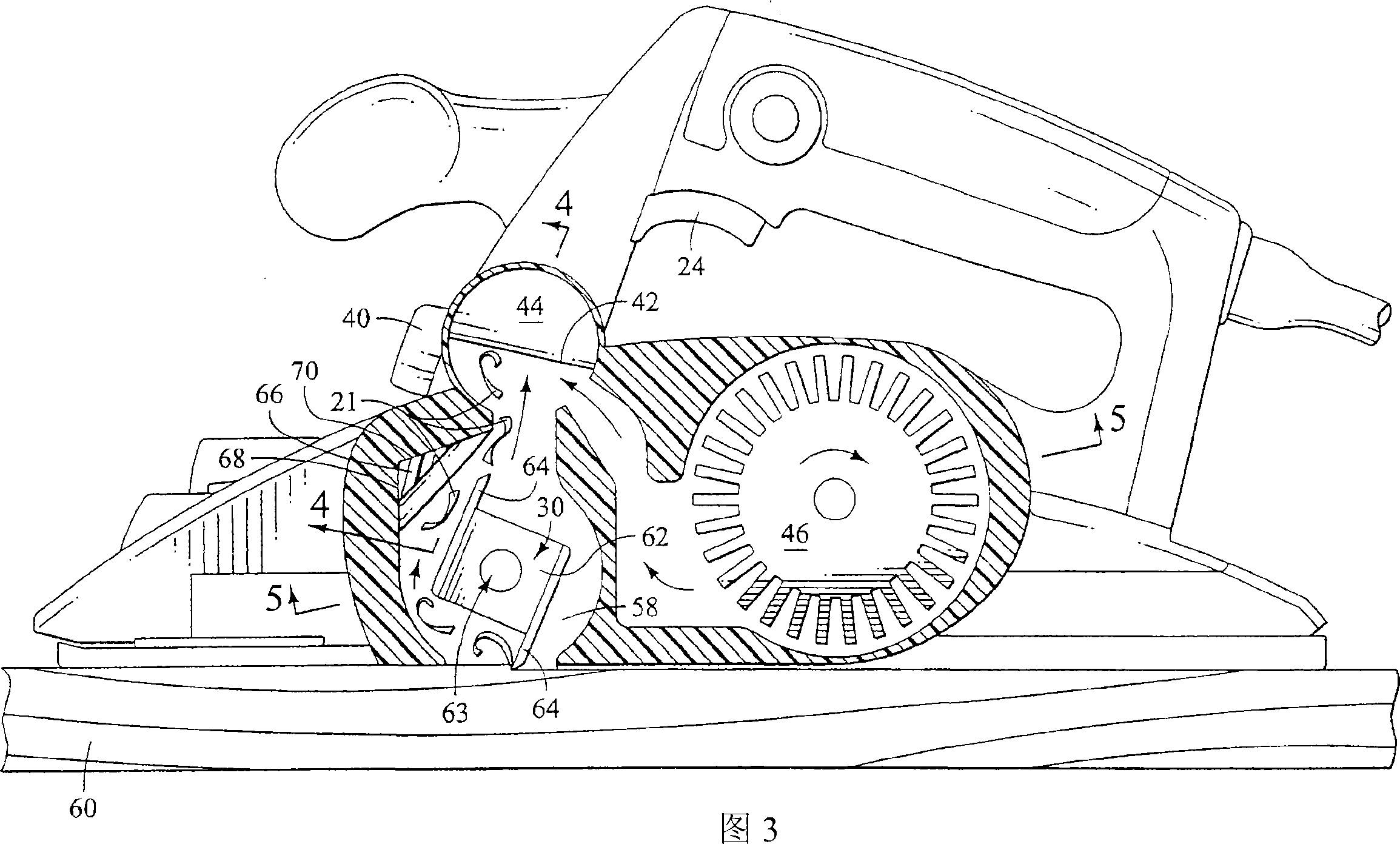 Pre-directing insert for a bi-directional exhausting handheld planer