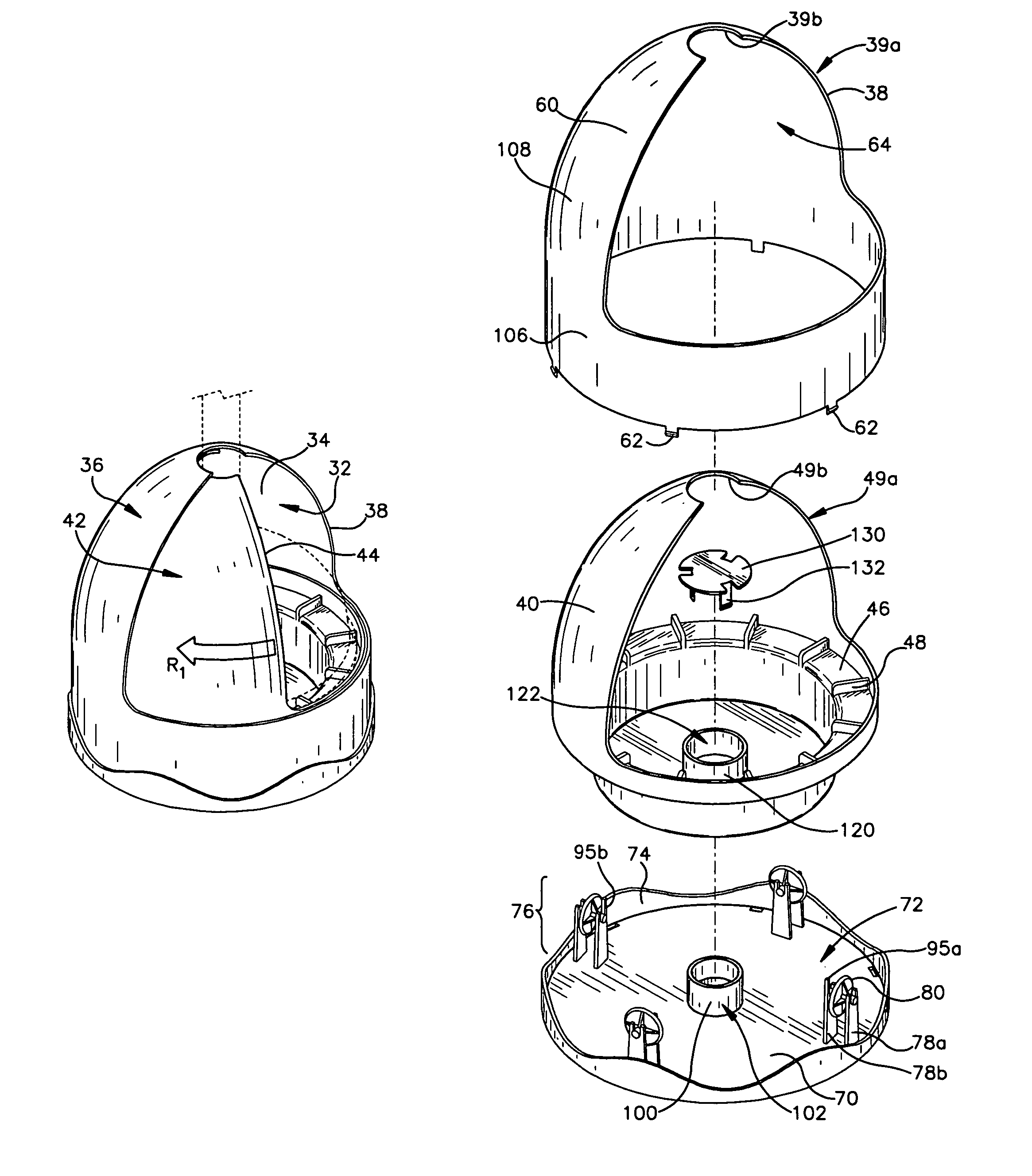 Rotating toilet tool holder