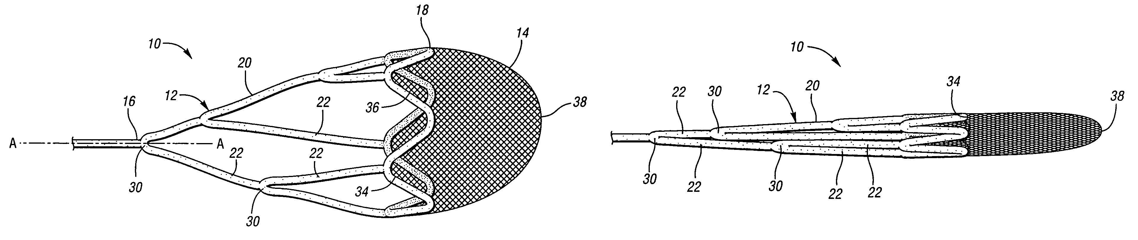 Embolic protection device having a reticulated body with staggered struts