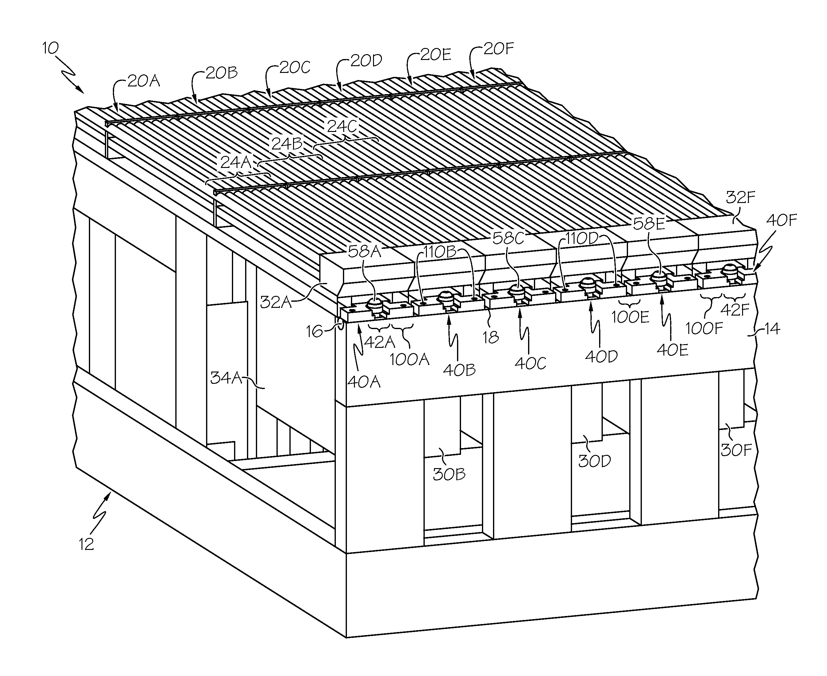 HE-3 tube array alignment mount