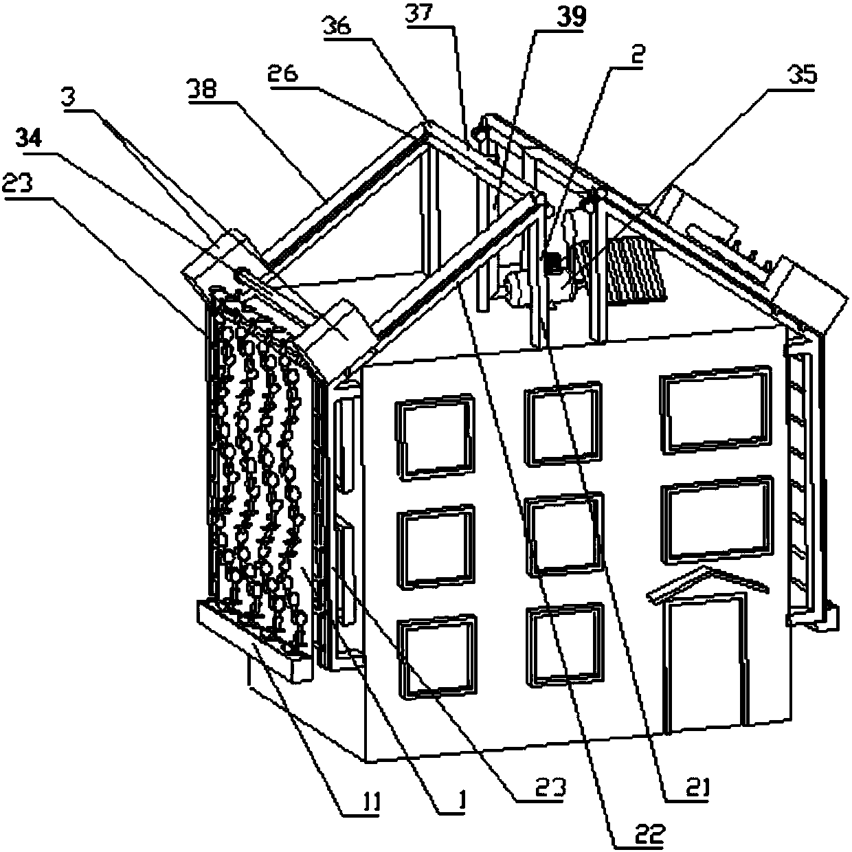 A solar energy environmental protection isolation wall