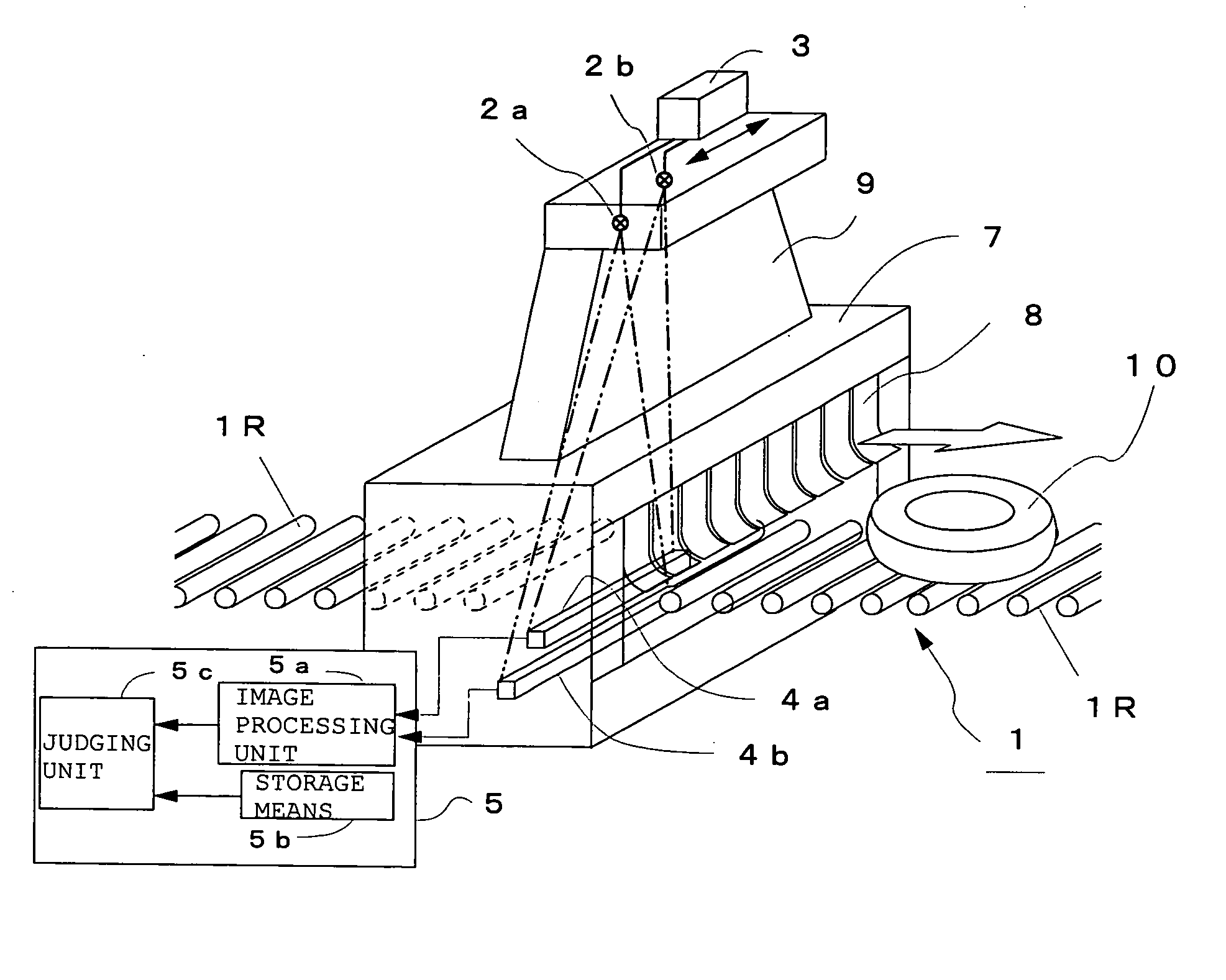 Method and device for x-ray inspection of tire