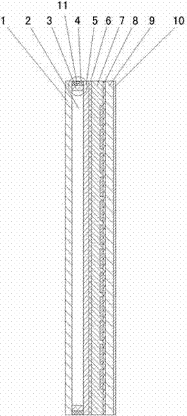 Embedded wiring box type BIPV (building integrated photovoltaics) layered hollow glass curtain wall structure