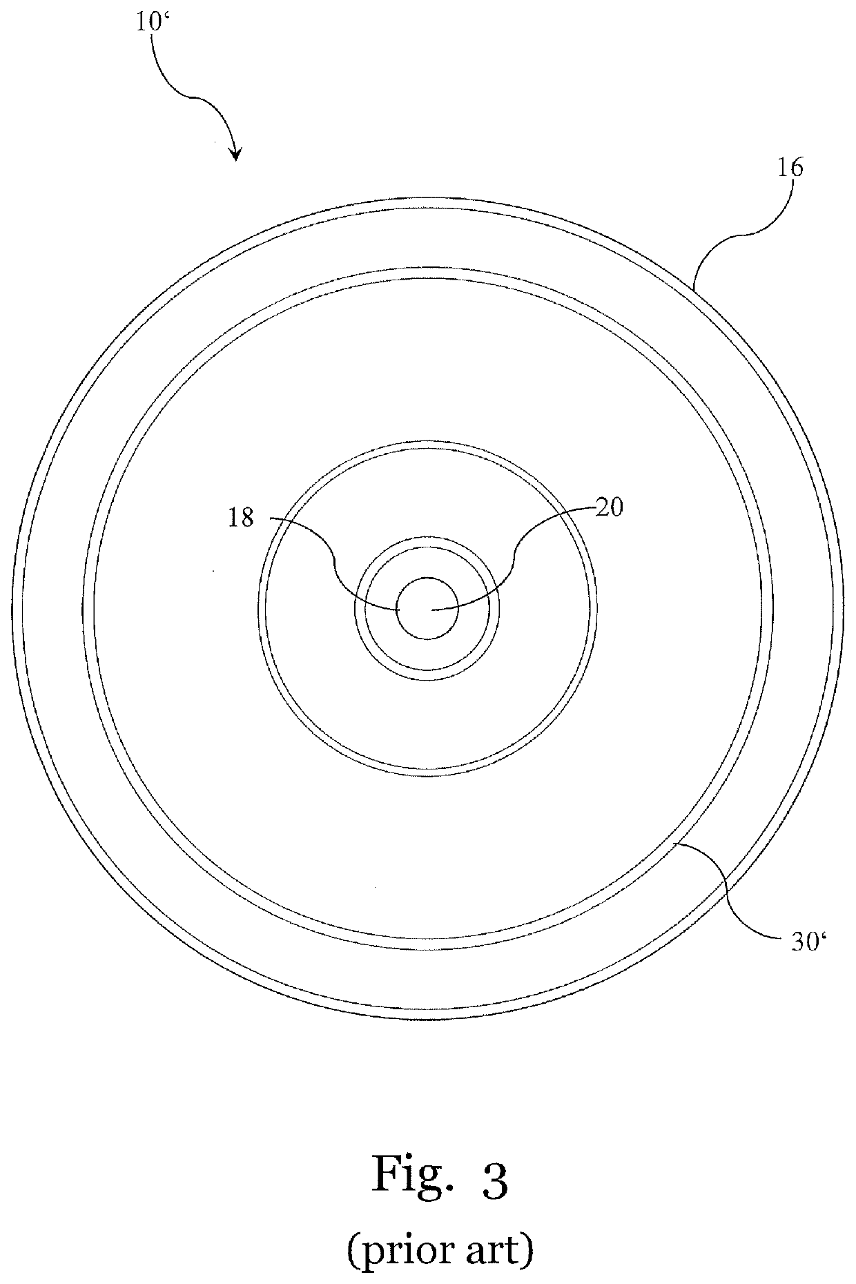 Double cutting disc with curved deformation lines