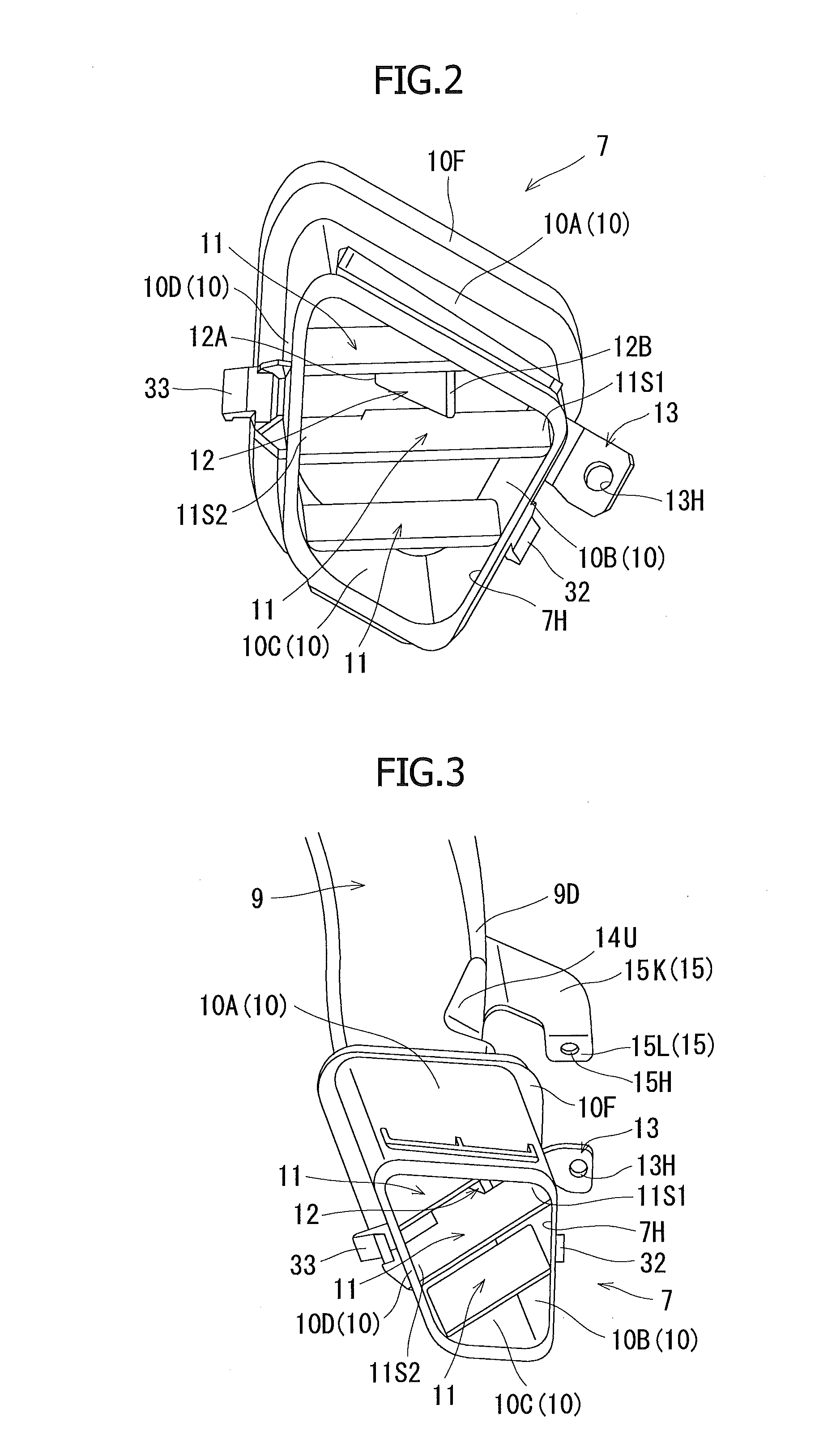 Air feed structure for vehicle