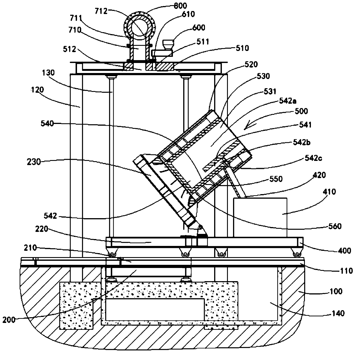 A fully automatic continuous feeding slag discharge and dumping metal recovery electric melting device