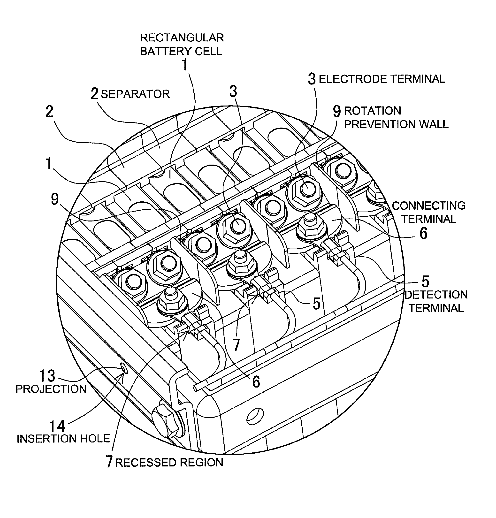 Battery array and battery array separator