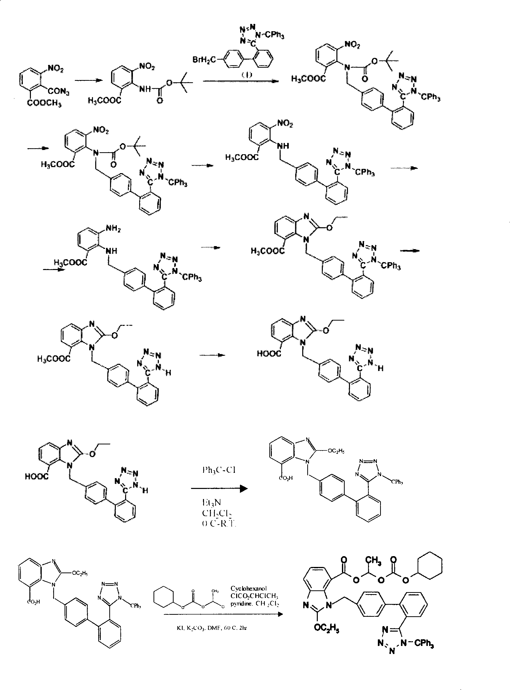 Method for preparing candesartan cilexetil