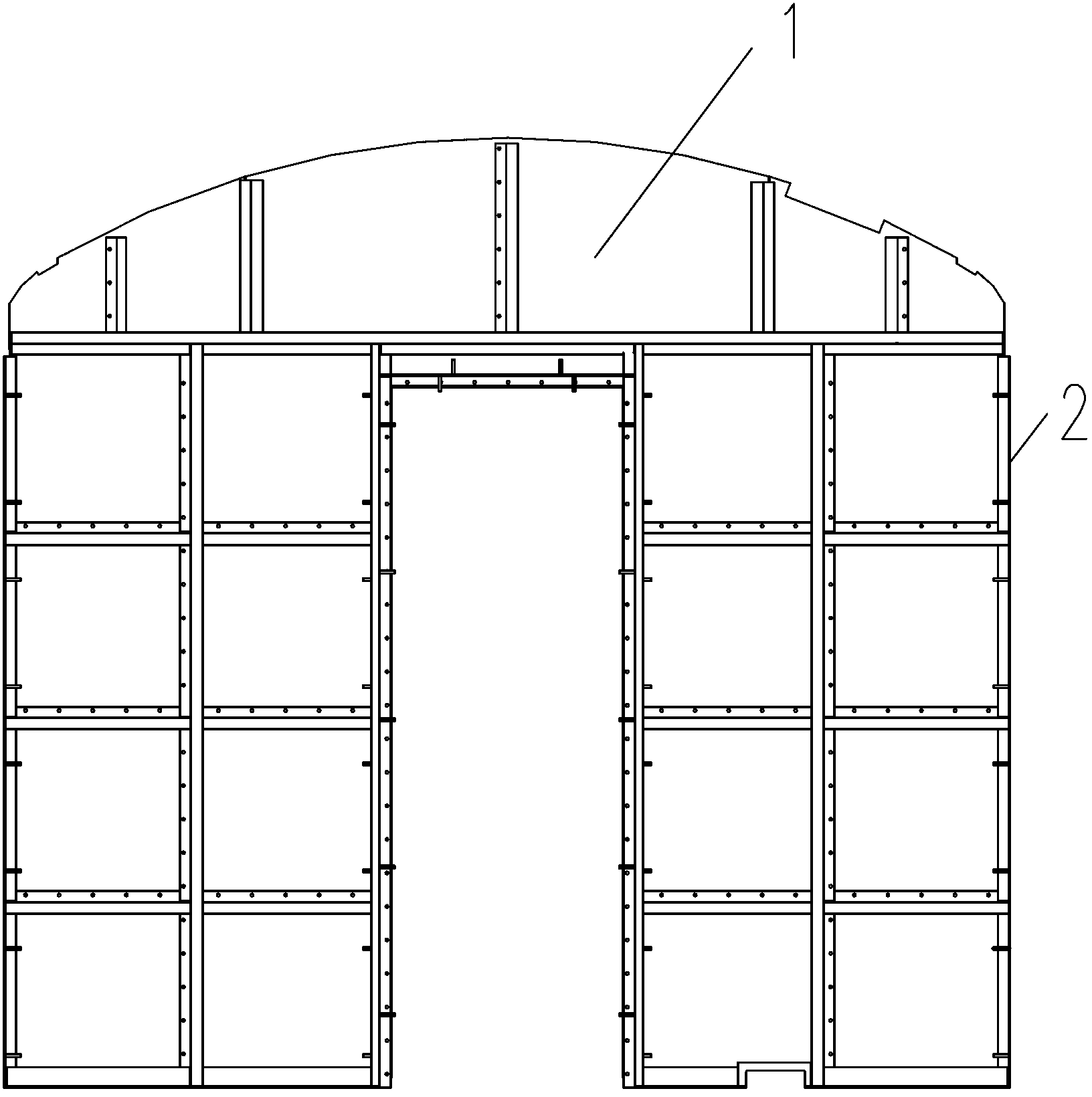 Engine room soundproof wall mounting structure for railway vehicle