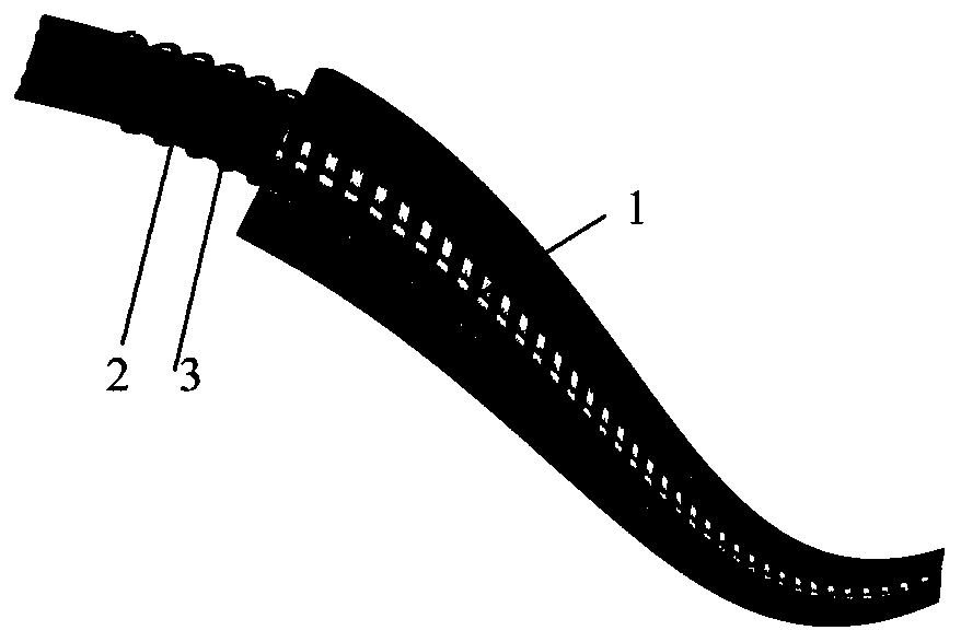 Line type large-strain flexible resistance type temperate sensor