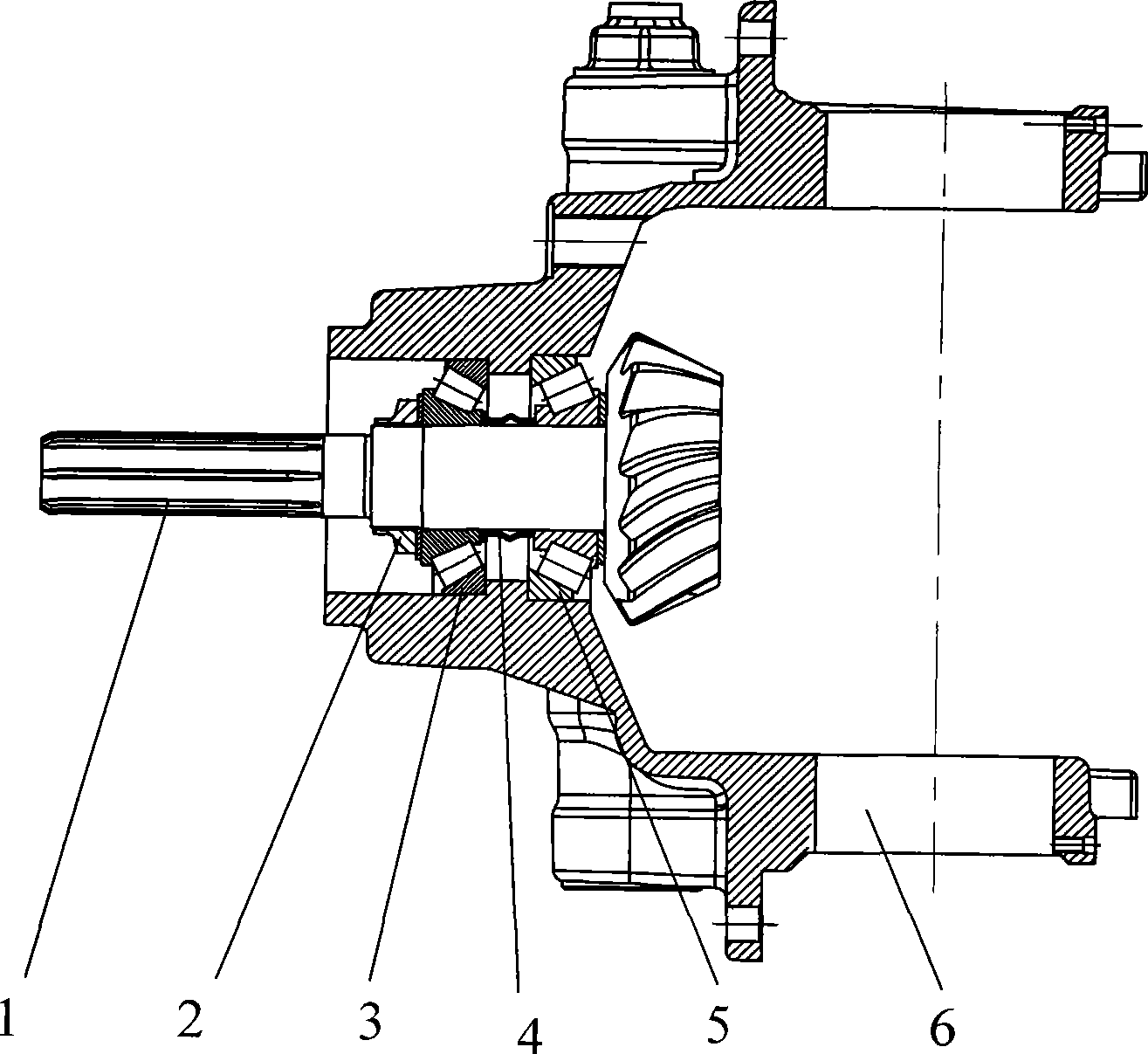 Differential screwed loader main cone pretightening force measuring set and method