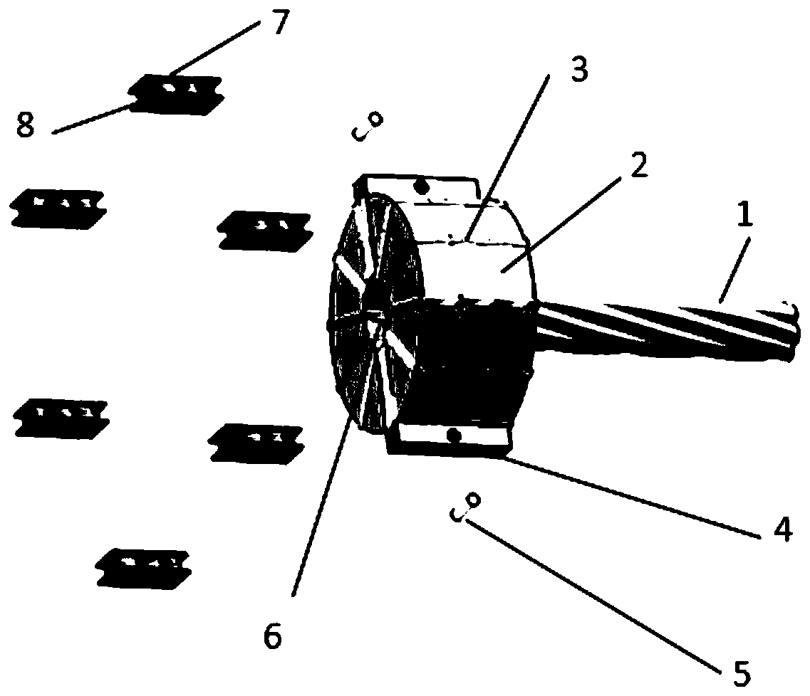 Array eddy current probe and detection method for wire rope broken wire defect detection