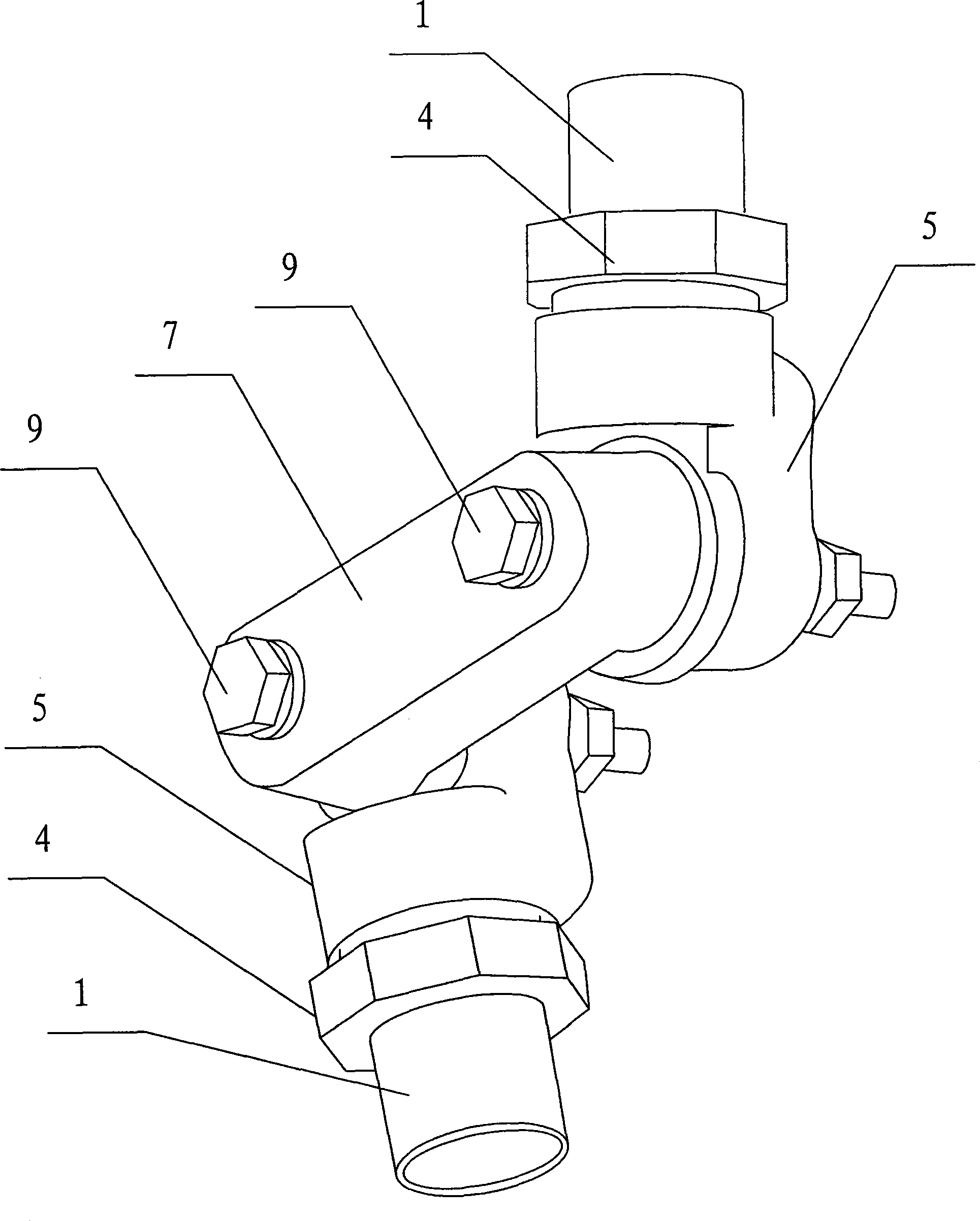 Transverse and longitudinal distance and angle adjustable universal oil tube apparatus of oiling machine