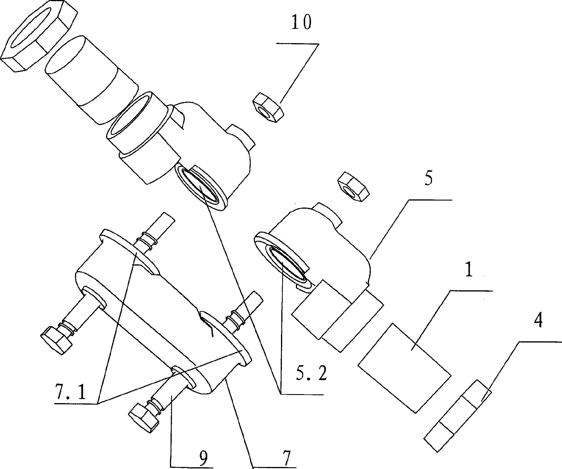 Transverse and longitudinal distance and angle adjustable universal oil tube apparatus of oiling machine