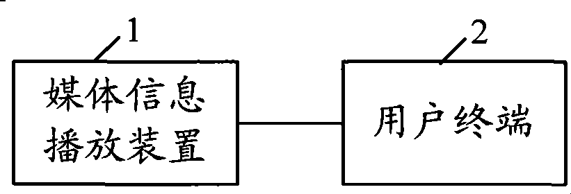 Medium information play apparatus, user terminal, and medium information transmission method and system