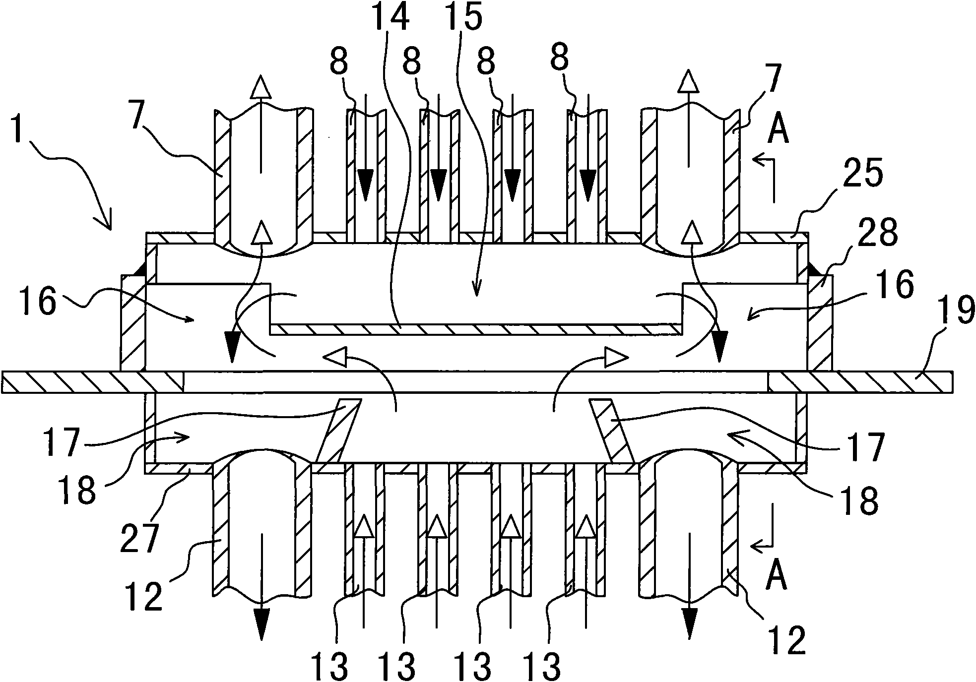 Heat exchanger for flat heat pipe