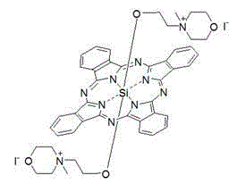 Silicon phthalocyanine axially bonded with piperidine or morpholine derivative with ester bond