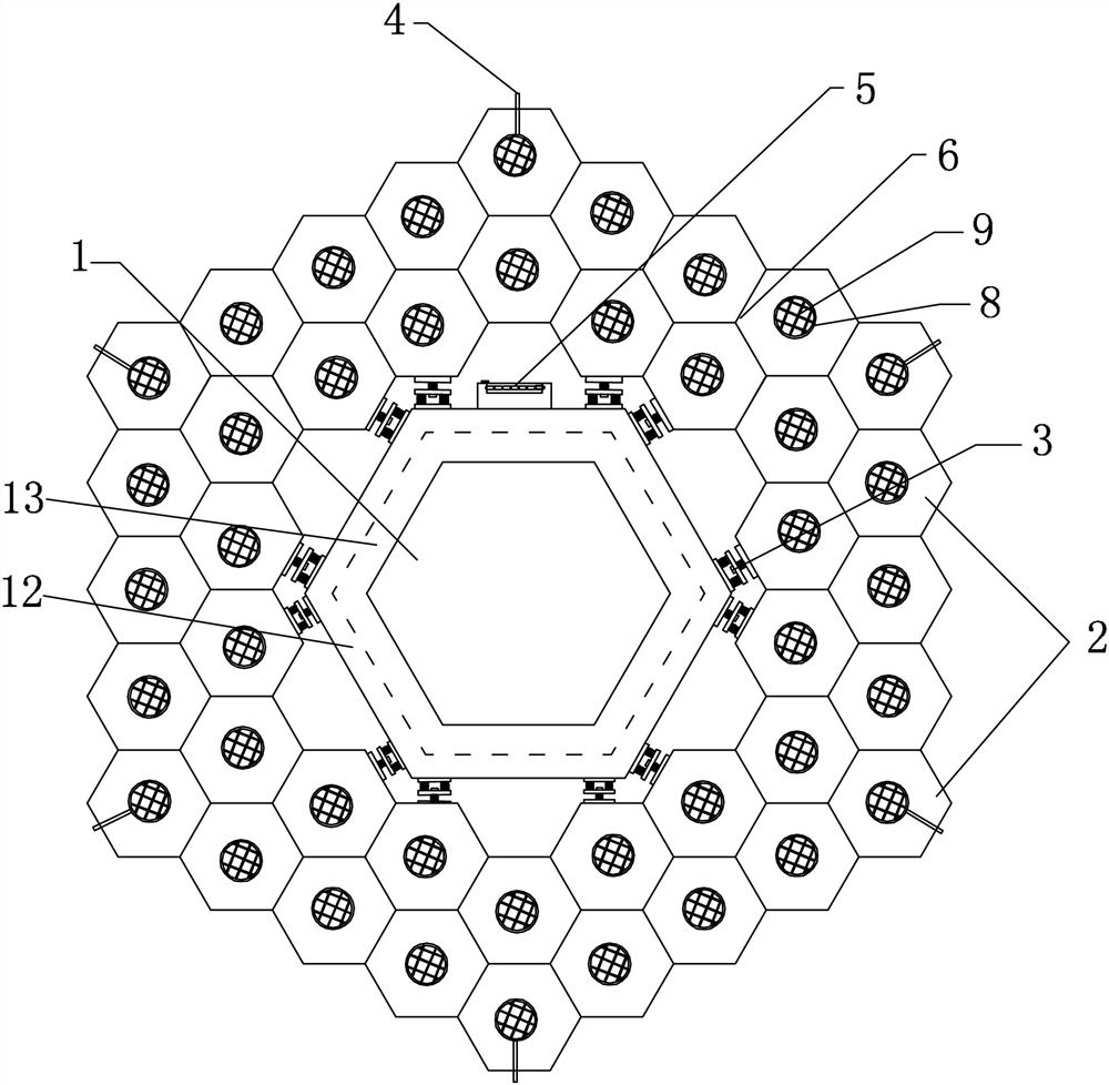 A tree-plantable ecological landscape floating island and its application method