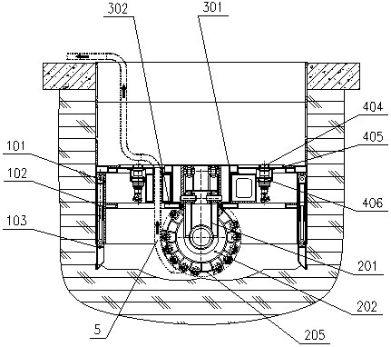 A variable section vertical shaft excavation device