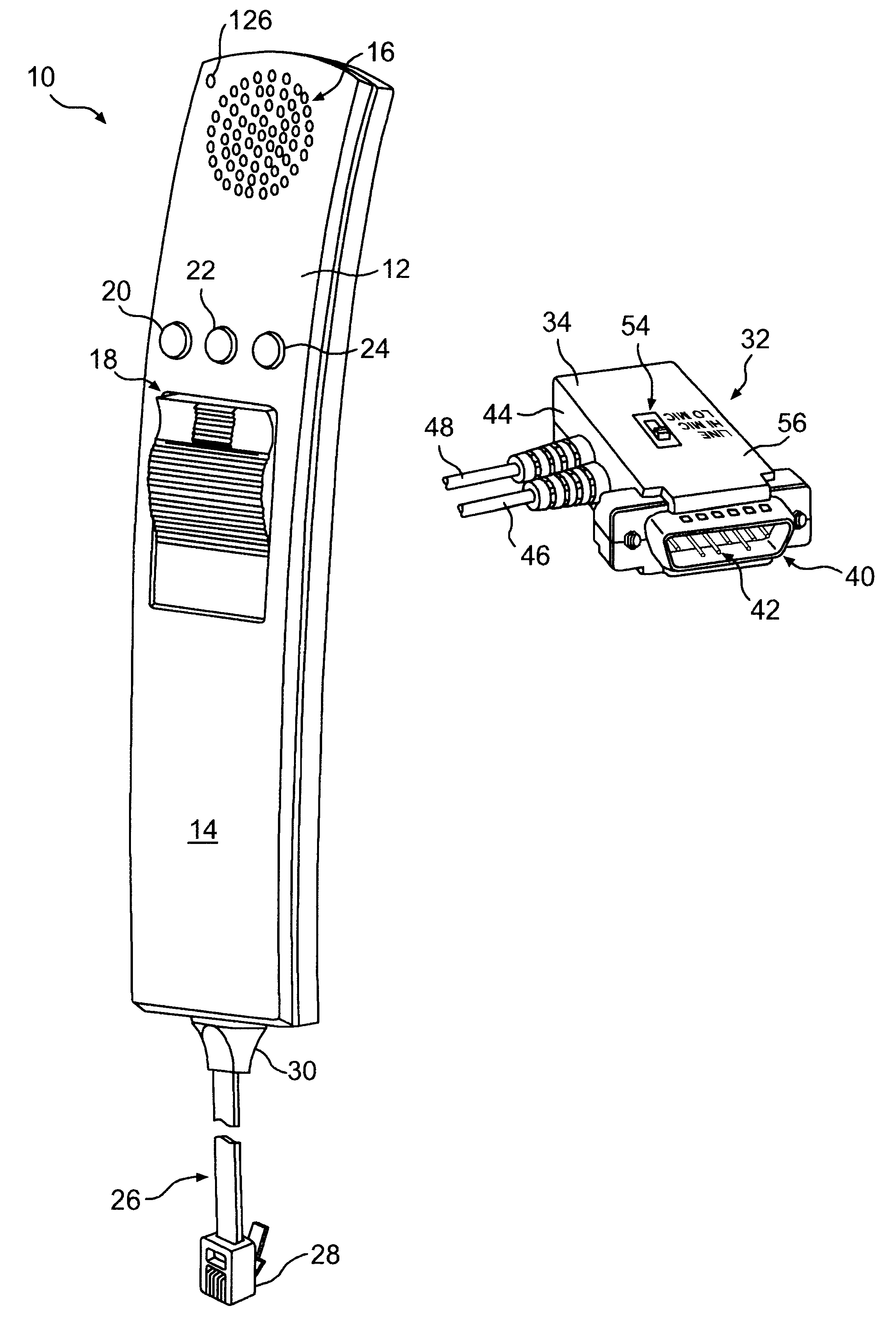 Hand microphone interfaced to game controller port of personal computer