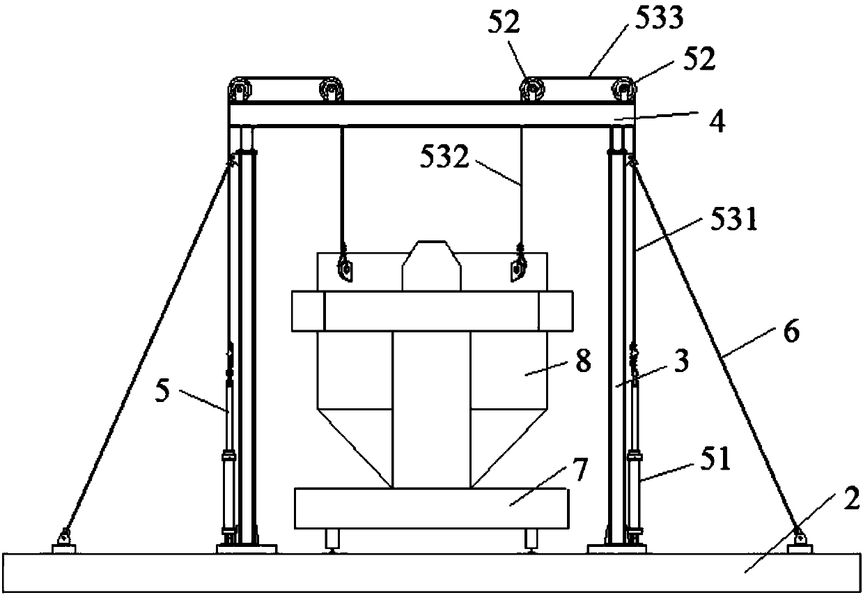 Coke tank maintenance equipment for replacing bottom liner plate of coke tank