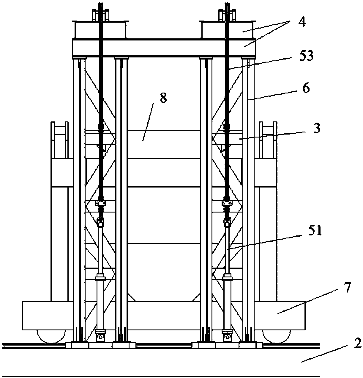 Coke tank maintenance equipment for replacing bottom liner plate of coke tank