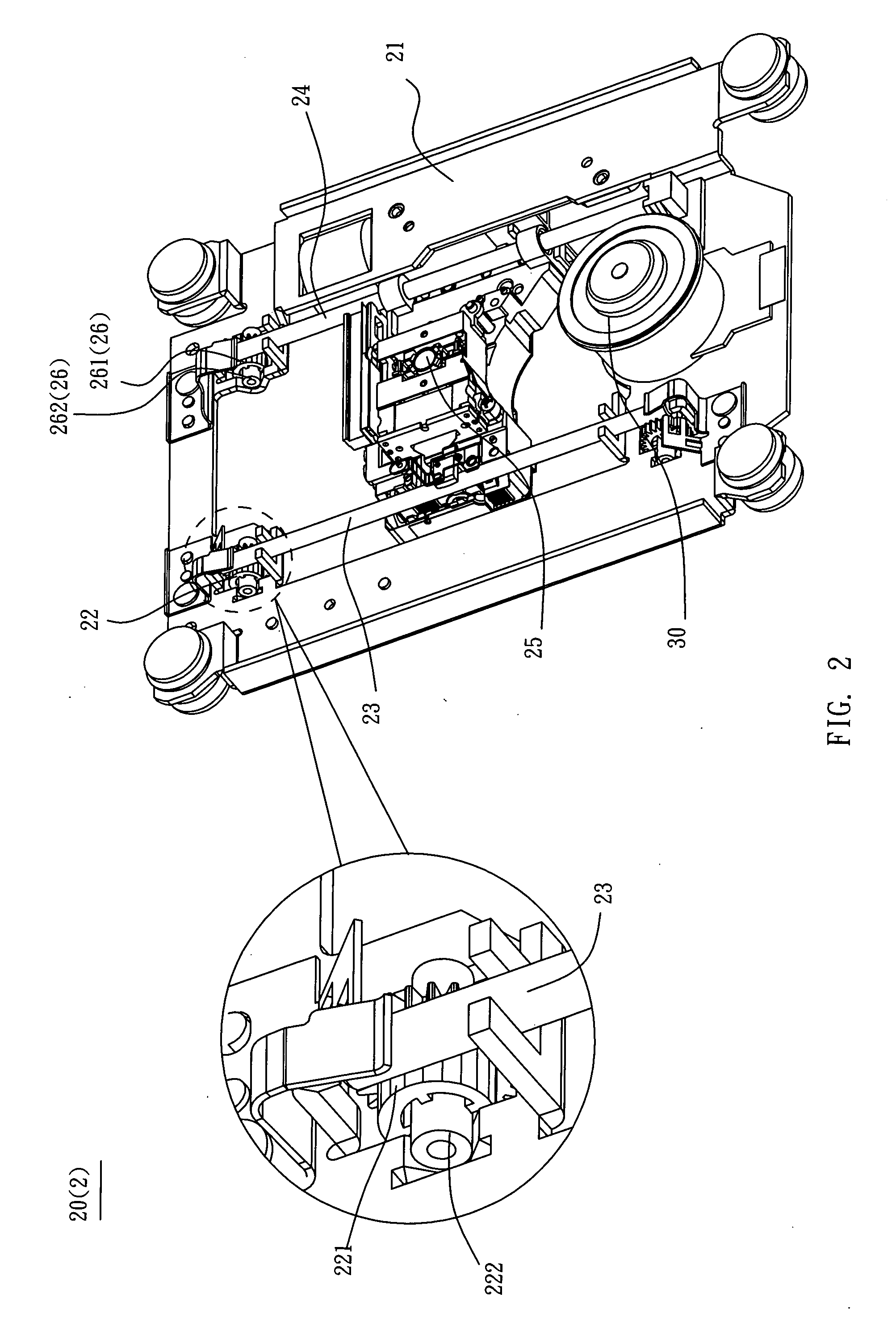 Electronic apparatus and optical pickup head tilting angle adjusting mechanism thereof