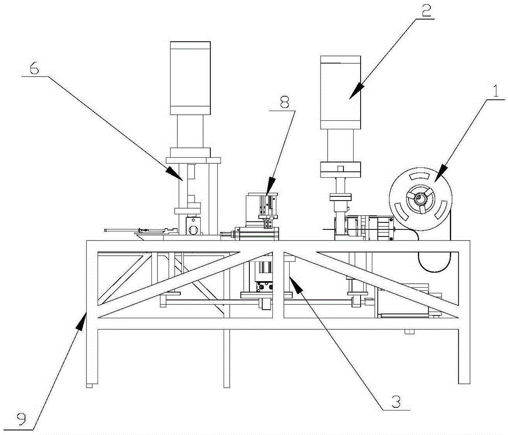 Automatic wire cutting and pressing machine for flat braided wire