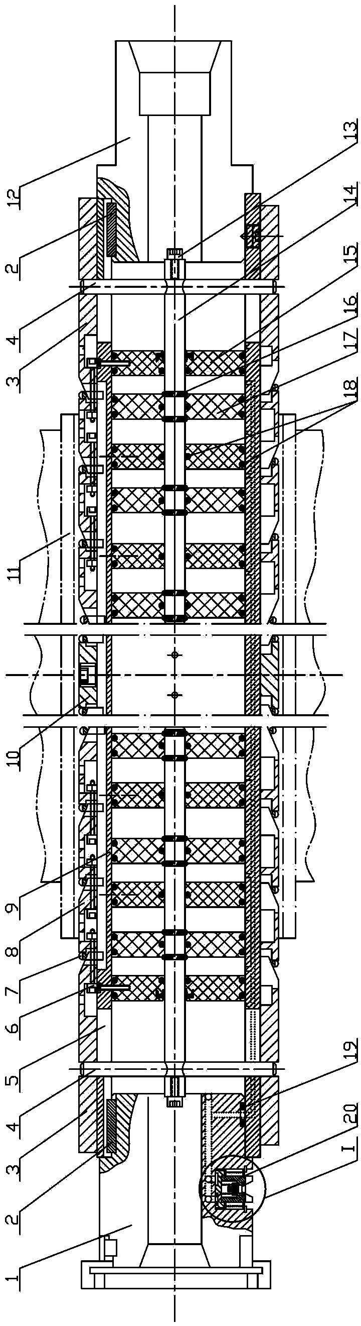 Mechanical expansion shaft of air control C-shaped rings