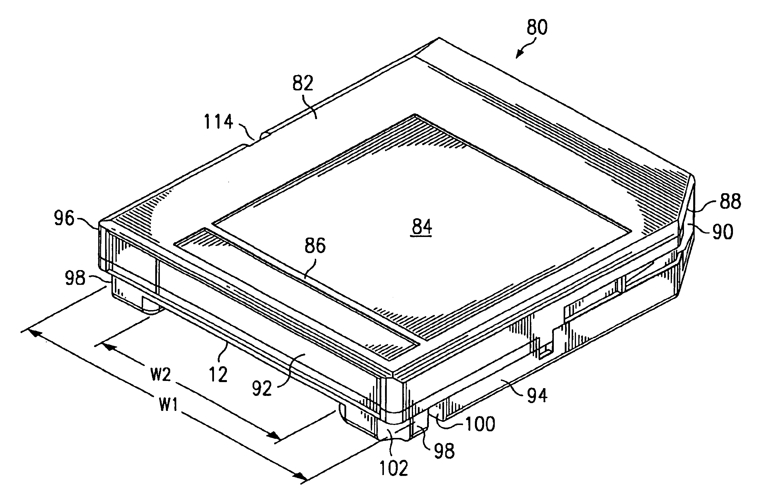 Data-cartridge case adapted for dual-format applications