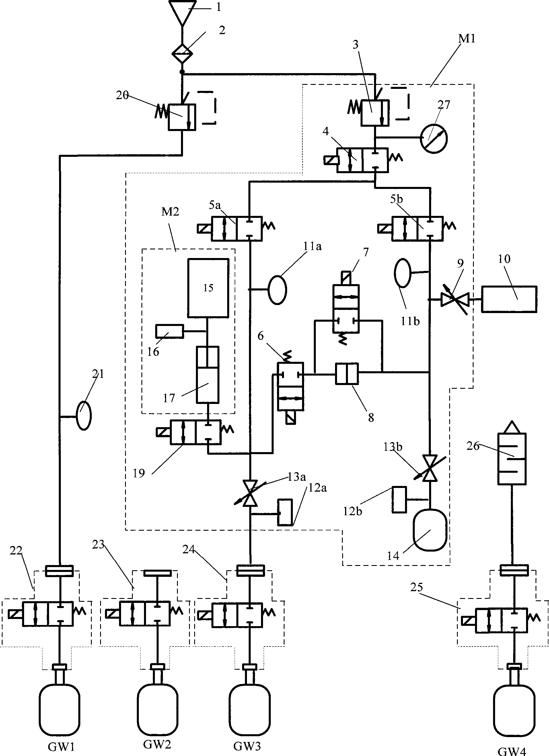 High precision gas leakage working position separating detection device