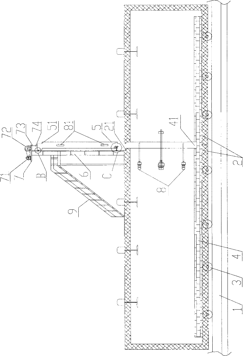 All-fiber mantle-mobile hot air circulation annealing furnace