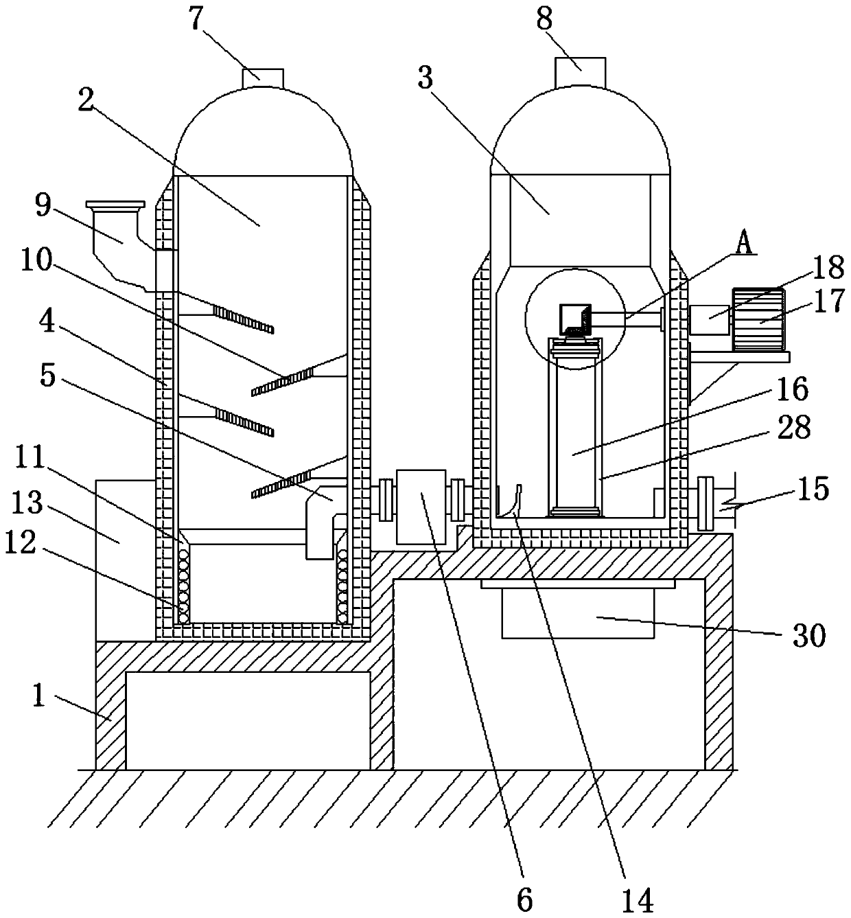 A dehydration device before the preparation of biodiesel